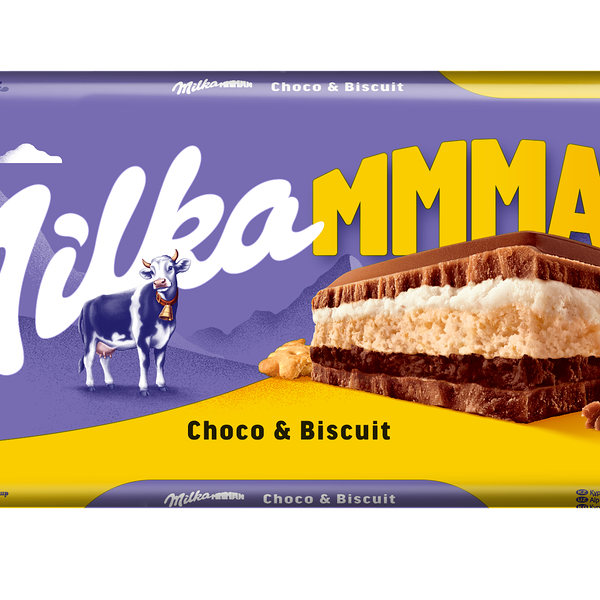Шоколад молочный Milka Mmmax с шоколадной и молочной начинками и печеньем, 300 г