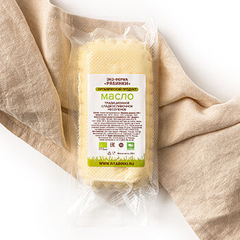 Масло сладко-сливочное «Традиционное» 82.5% Organic, эко-ферма «Рябинки»