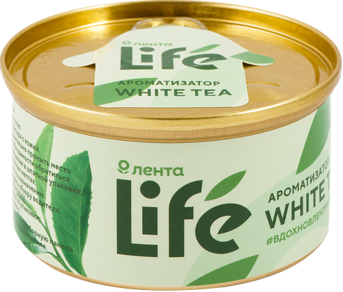 Ароматизатор автомобильный Лента Life White Tea, на торпеду, Арт. 10036