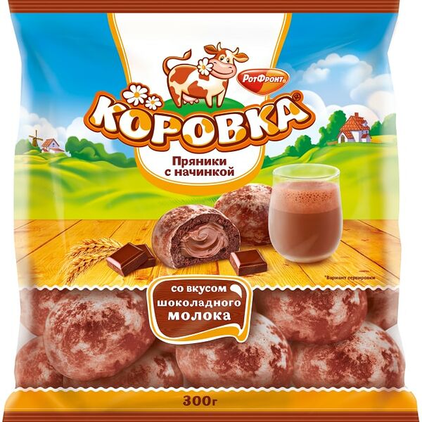 Пряники Коровка с начинкой Шоколадное молоко 300г