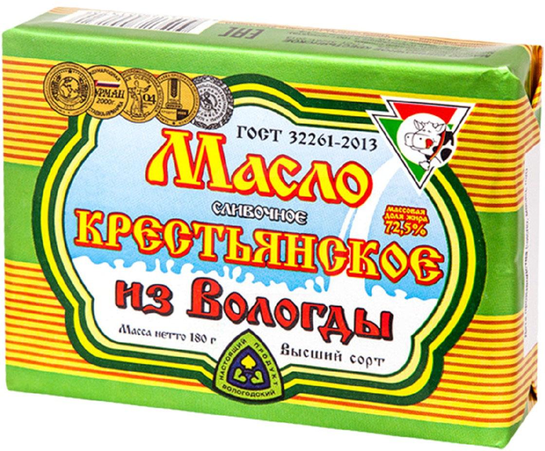 

Масло сливочное Из Вологды Крестьянское 72.5%
