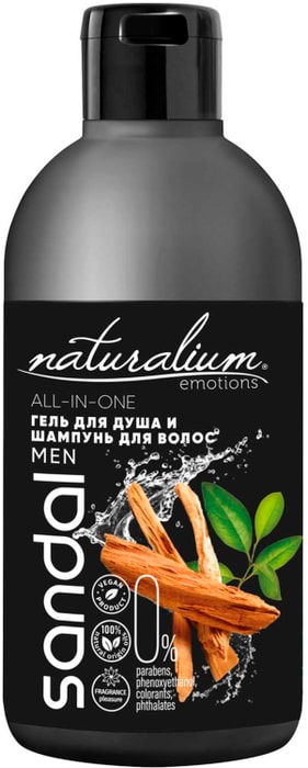 

Гель-шампунь для волос и тела мужской Naturalium Сандаловое дерево и Пачули, 400 мл