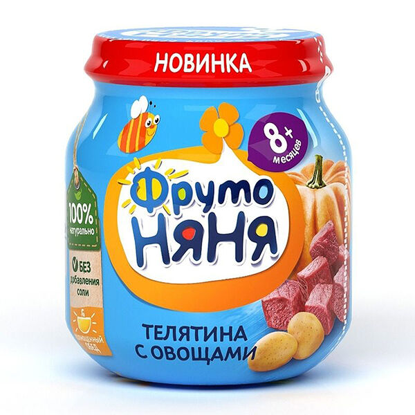 Фруто Няня телятина с овощами 100г