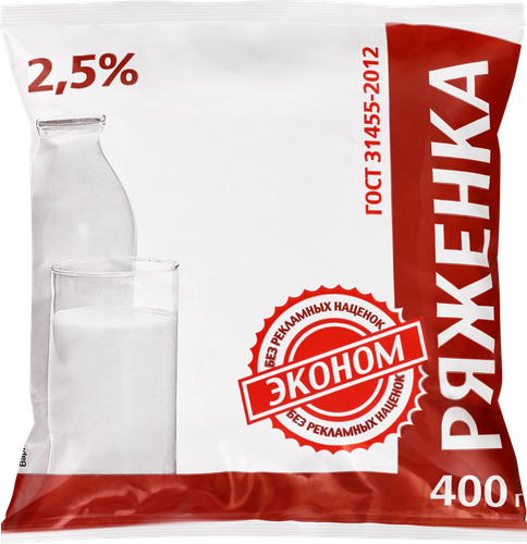 

Ряженка Эконом Пятигорский Молочный Комбинат 2.5% 400 г