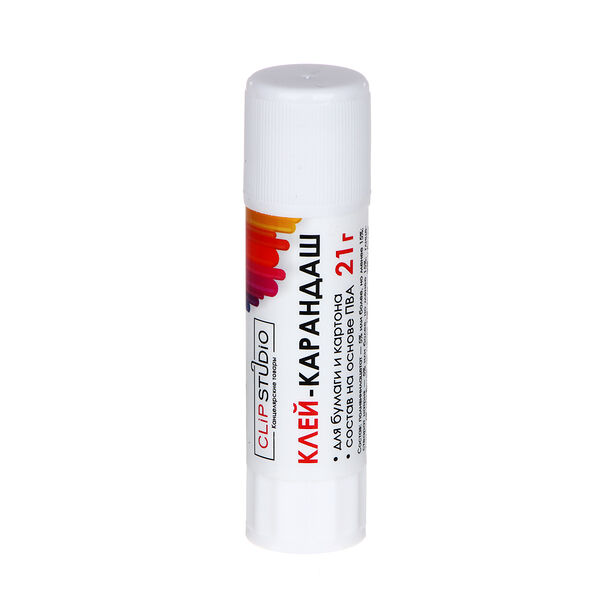 Clipstudio клей-карандаш 21 гр, на основе pva, пластик