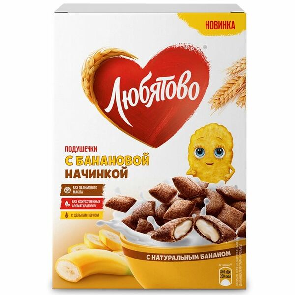Подушечки Любятово с банановой начинкой, 220г