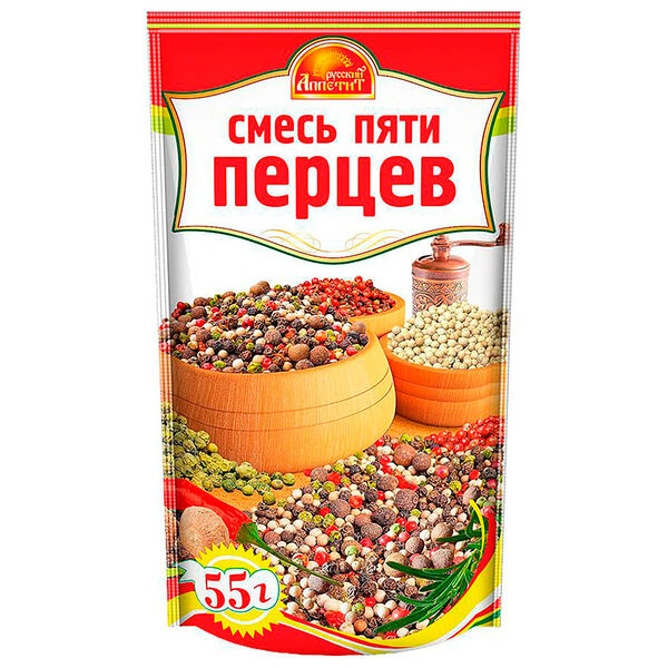Приправа русский аппетит 55 г смесь пяти перцев