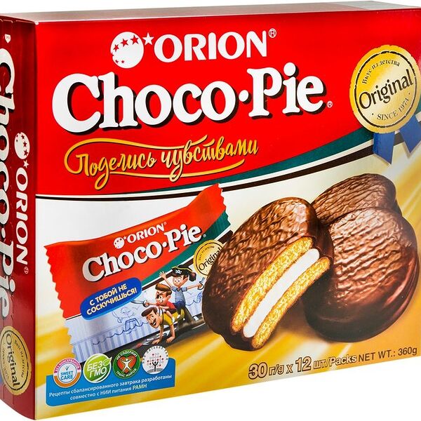 Пирожное Orion Choco Pie в глазури с обогащающей добавкой, 12x30г
