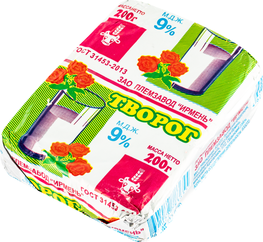 

Творог Ирмень 9% 200 г