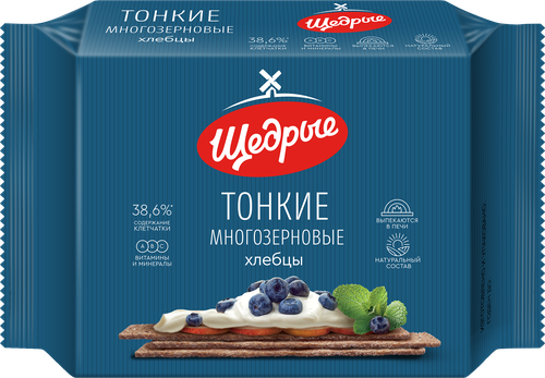 

Хлебцы Щедрые Многозерновые тонкие 170 г