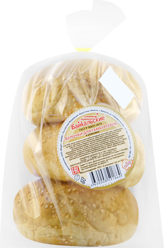 

Булочки для гамбургеров БАЙКАЛЬСКИЙ ХЛЕБ, 3х55г