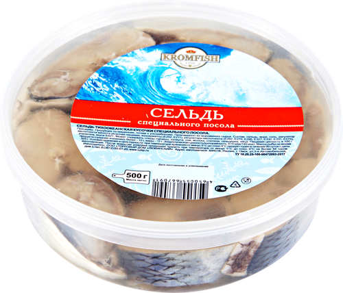 

Сельдь специального посола KROMFISH кусочки, 500г