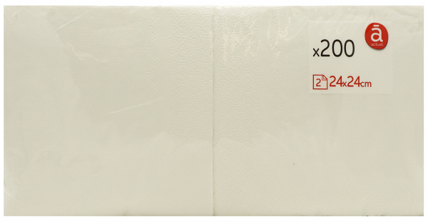 Салфетки бумажные Actuel 2-слойные с тиснением, 200 шт