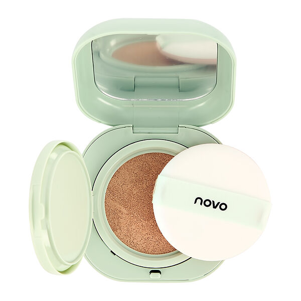 Основа-кушон тональная для лица `NOVO` LIGHT AIRY INVISIBLE CUSHION тон 02