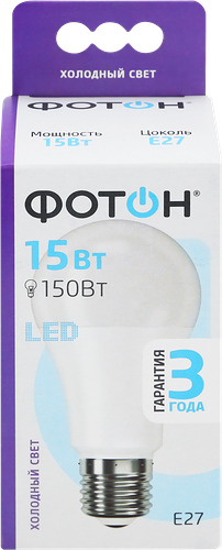 Лампа светодиодная ФОТОН LED A60 15W E27 6500K