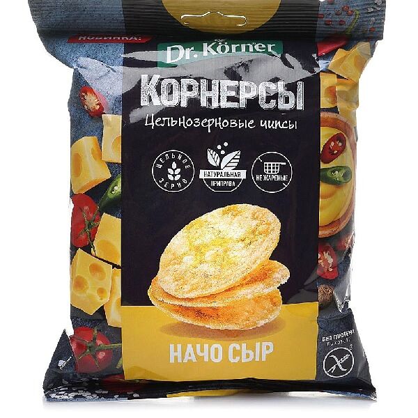 Чипсы Доктор Кернер кукурузно-рисовые с сыром 50 г