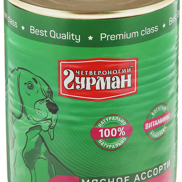 Корм для собак Четвероногий Гурман Мясное ассорти язык 12шт. х