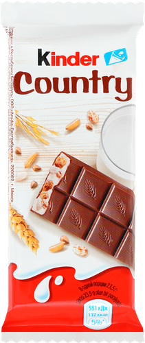 

Шоколад молочный Kinder Country со злаками 23.5 г