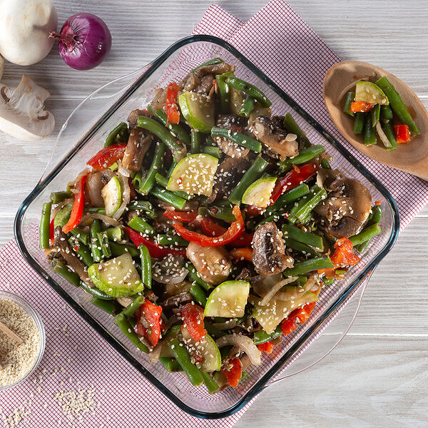 МясновЪ Овощное рагу с фасолью шампиньонами и цукини для тушения