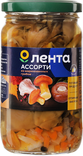 Ассорти из маринованных грибов Лента 350 мл
