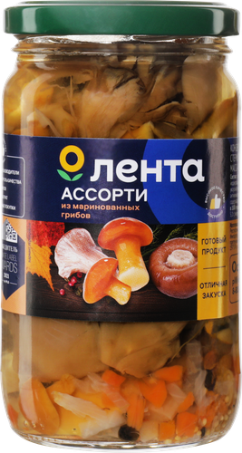 

Ассорти из маринованных грибов Лента 350 мл
