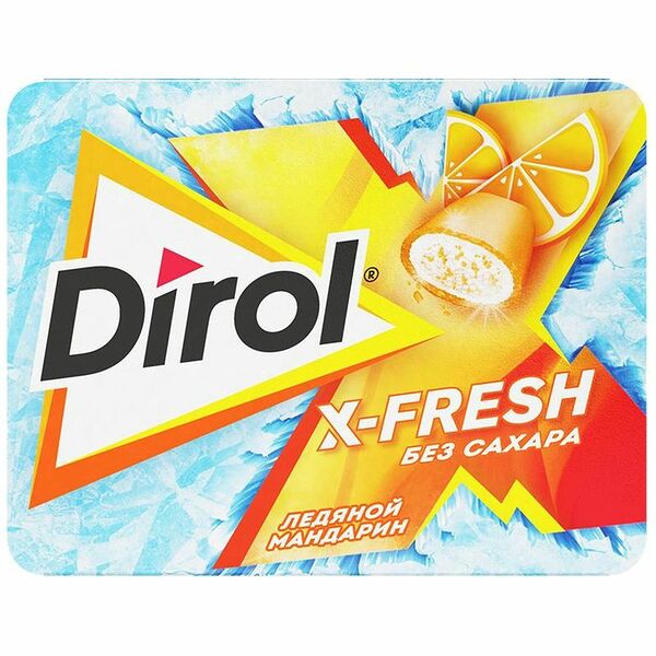 Жевательная резинка Dirol X-Fresh Ледяной мандарин без сахара, 16г