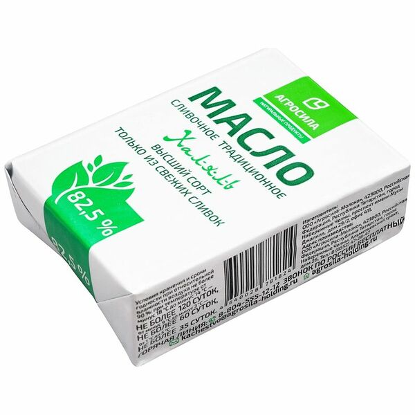 Масло сливочное Агросила Халяль традиционное 82.5%