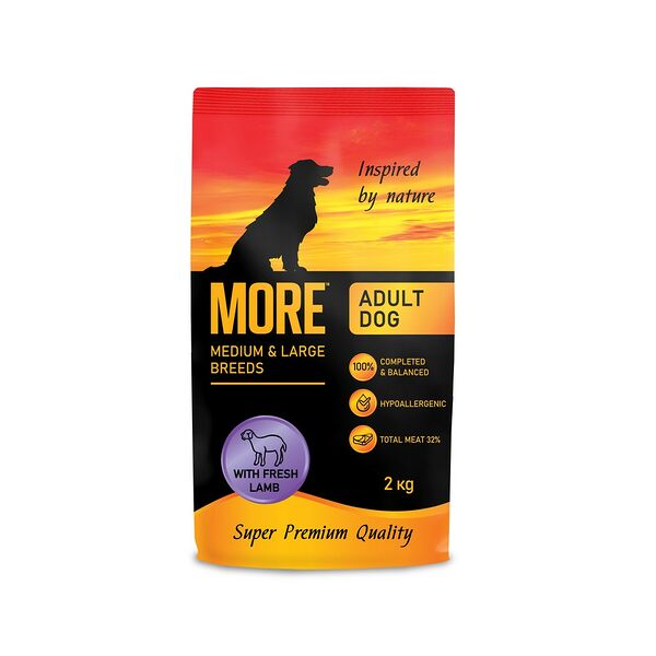 Корм для собак MORE для средних и крупных пород, с ягненком сух. 2кг