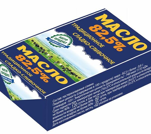 Масло сладкосливочное Традиционное несолёное 82.5%, 180г