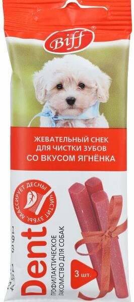 Лакомство для собак Biff Снек Dent ягненок 20г