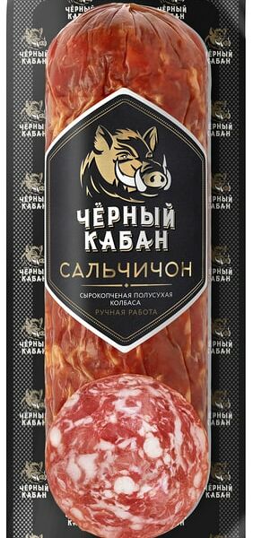 Колбаса Черный Кабан Сальчичон сырокопченая 280г