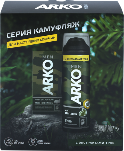 

Набор подарочный мужской ARKO пена для бритья Anti-Irritation 200мл + крем после бритья Anti-Irritation 50мл