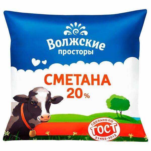 Сметана Волжские Просторы 20%