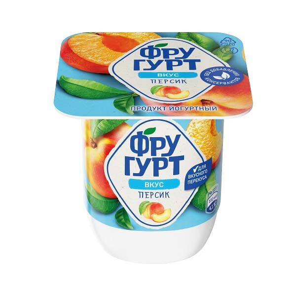 Продукт йогуртный Фругурт 2.5% 115гр Персик Пастеризованный пл/ст