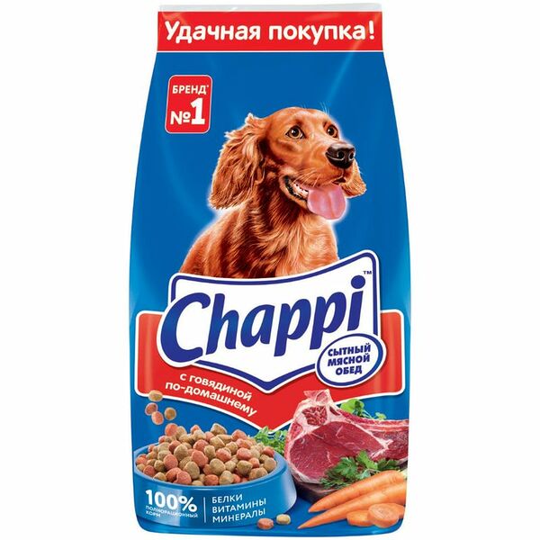 Корм для собак сухой Chappi с говядиной по-домашнему