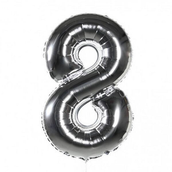 Воздушные шары Цифры (серебро) 8