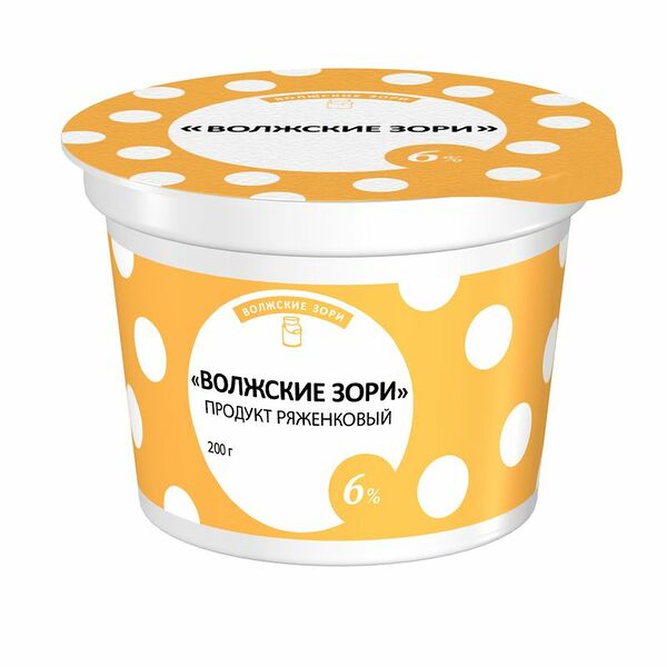 Продукт ряженковый Волжские Зори со вкусом ванили 6%, 200г