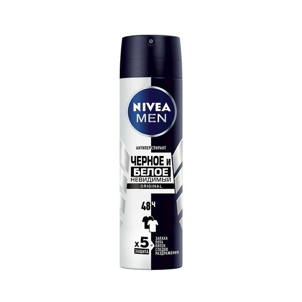 Мужской дезодорант - антиперспирант Nivea Невидимый для черного и белого 150мл