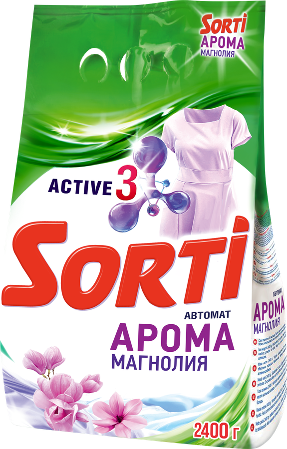 

Стиральный порошок Sorti Арома магнолия автомат 2400 г