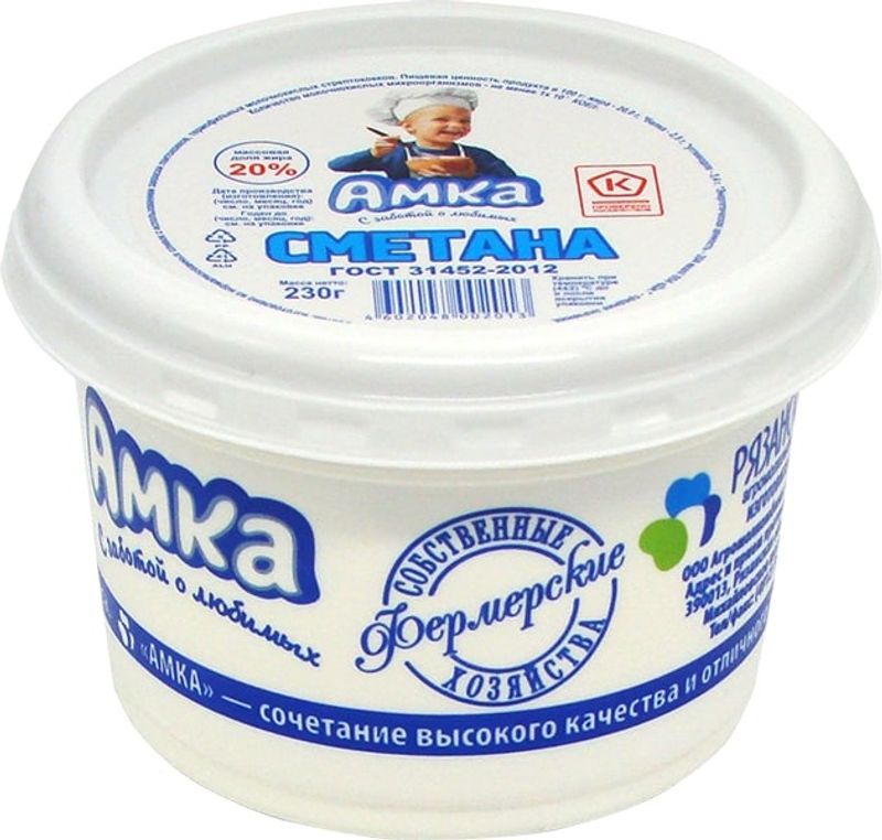 

Сметана Амка 20%, 230 г