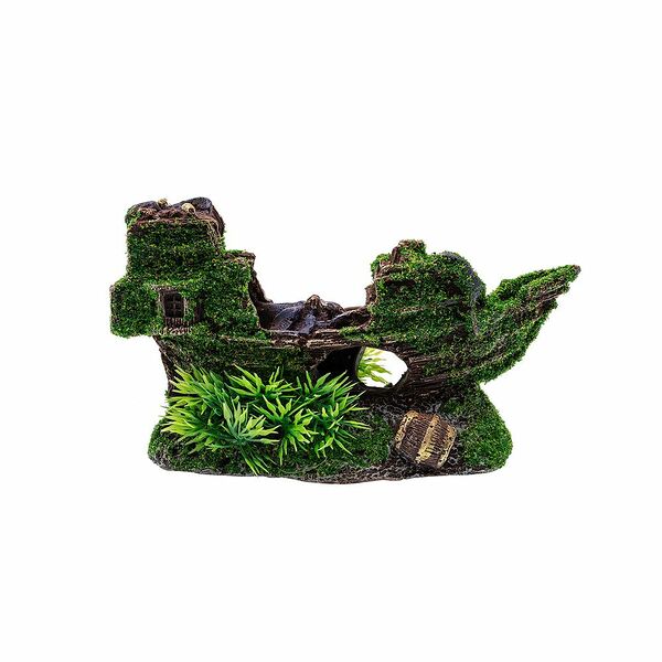 Лодка со мхом 11.5x5x5.5 см