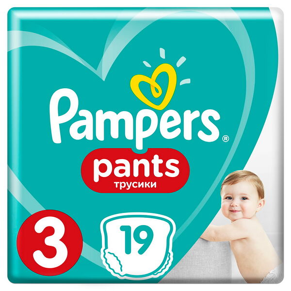 PAMPERS Подгузники-трусики Pants для мальчиков и девочек Midi (6-11кг) Упаковка 19