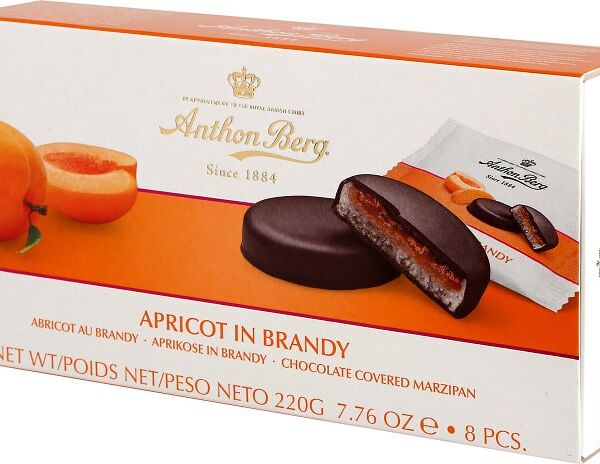 Конфеты Anton Berg Шоколадные с марципаном Абрикос в бренди 220г