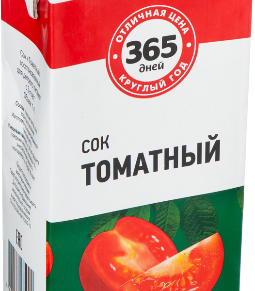 Сок 365 ДНЕЙ Томат восстановленный с мякотью, 1л