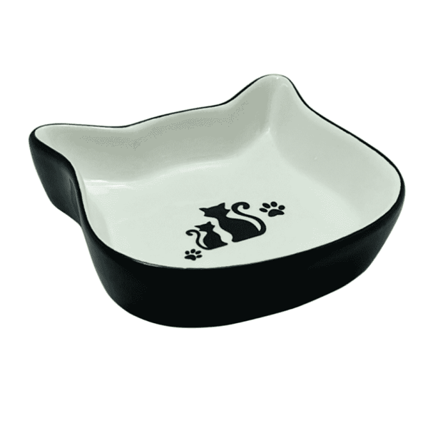 Миска для животных FOXIE Two cats черная керамическая 13,5х13,5х3см 150мл