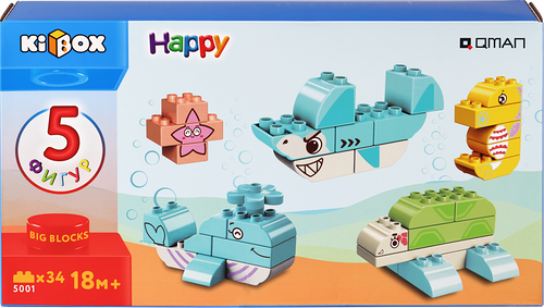 Конструктор Kibox морские обитатели, 34 детали