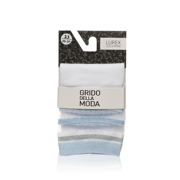 Женские носки с люрексом Grido della Moda Прозрачные полоски, белые, р.23
