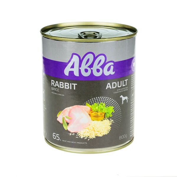 Консервы для взрослых собак всех пород Кролик с рисом