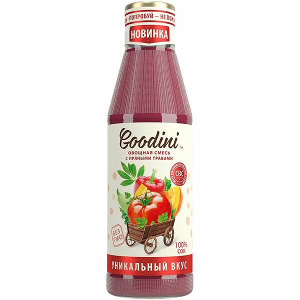 Сок Goodini Овощная смесь с пряными травами, 750мл