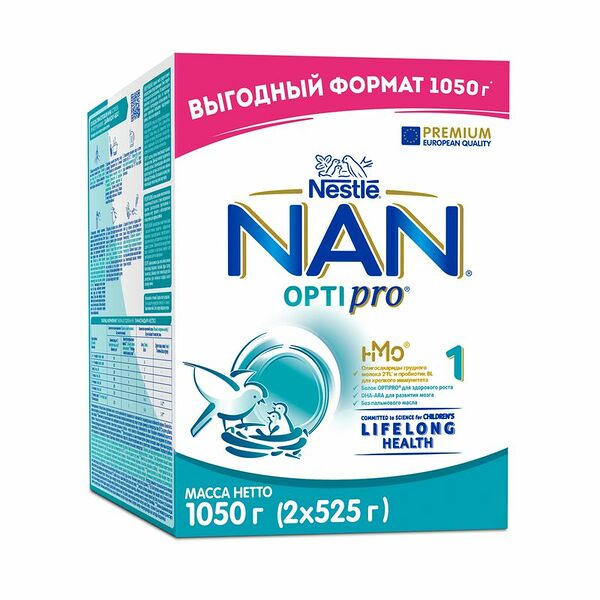 Смесь сухая Nan 1 Optipro для детей с 0 до 6 месяцев, 1.05кг